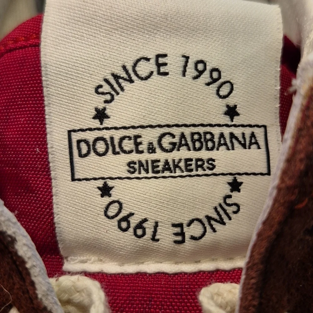 Dolce&Gabbana Red Suede&leatherlow Profile Trainers Mens sz.6.5= 8.5wmn (#1741)